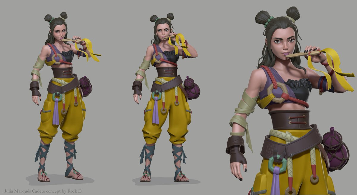 GrisJuliette's tweet image. Hyped to see how she came out. Still working on the orc's heads, but I wanted to share her progress😍
Based on the concept of @liulipan1988 🤩

I'm on the job seeking so I'd really appreciate any Character Art contract/freelance/full time offer 🍀💗