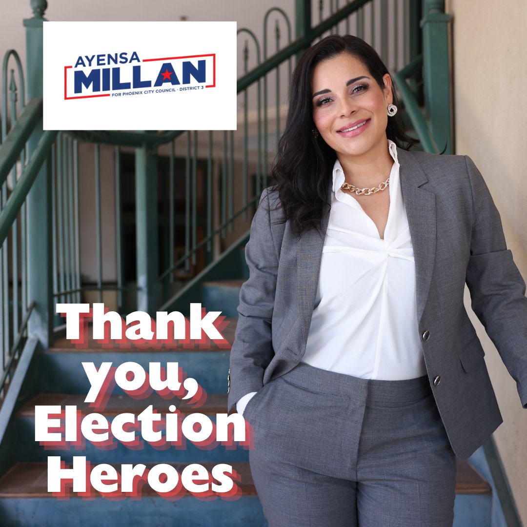 A special thank you to our election workers - many of them women from our community - ensuring every valid vote is counted in Phoenix. These friends &amp; neighbors work tirelessly to protect democracy. Your commitment makes our elections possible. We're grateful! #ElectionHeroe