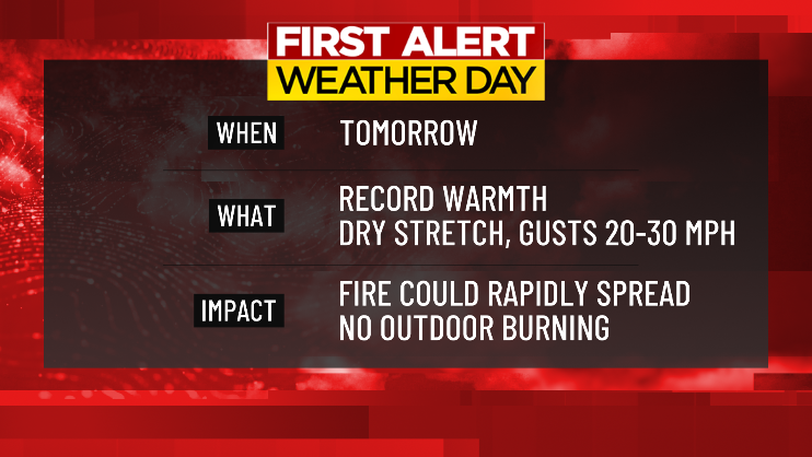 Mark Dixon (@markdixontv) on Twitter photo As of 3p (Tue, 11.05)... the record high for the Hartford Area has at least been tied! Tomorrow is a *First Alert Weather Day* given temps go even warmer (to record levels) with a gustier wind enhancing fire spread potential. Much more ahead, from 400-630p on <a href="/WFSBnews/">WFSB Channel 3</a> As of 3p (Tue, 11.05)... the record high for the Hartford Area has at least been tied! Tomorrow is a *First Alert Weather Day* given temps go even warmer (to record levels) with a gustier wind enhancing fire spread potential. Much more ahead, from 400-630p on <a href="/WFSBnews/">WFSB Channel 3</a>