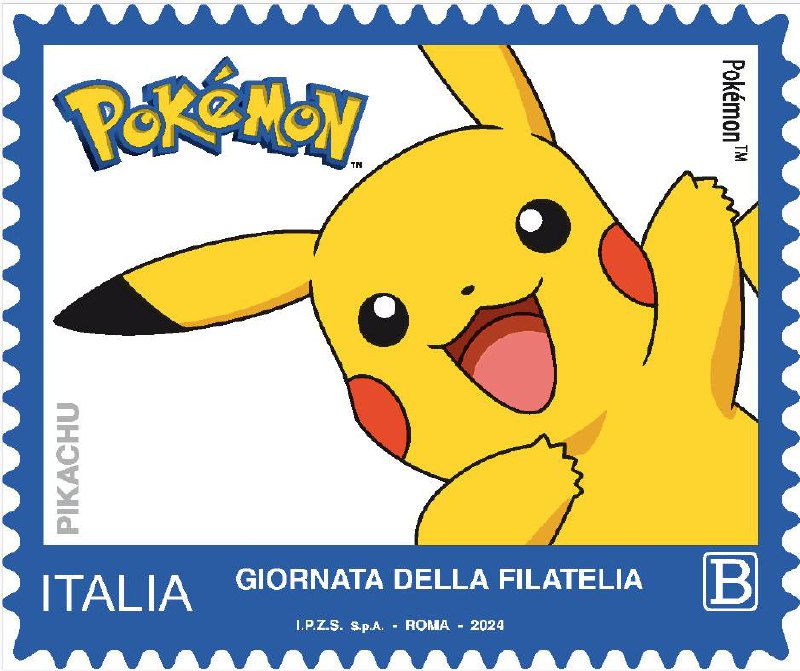ultimora_pol's tweet photo. Il Ministero delle Imprese e del Made in Italy ha emesso il 30 ottobre 2024 un francobollo che raffigura il personaggio Pokémon Pikachu, appartenente alla serie tematica il Patrimonio artistico e culturale italiano della Giornata della filatelia. 

@ultimora_pol https://t.co/IEcS8lnmWW