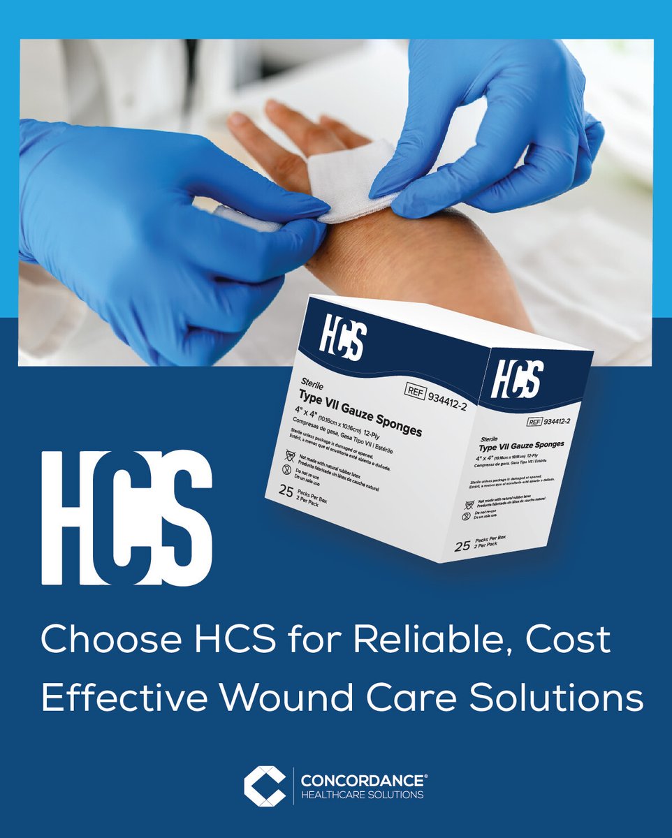 Need quality wound care solutions that support recovery? 🩹 Concordance Healthcare Solutions’ expanded HCS line offers cost-effective, reliable gauze pads and sponges. Contact your Account Manager today to learn more or request a FREE sample!

🔗👉 bit.ly/3YV5ukt