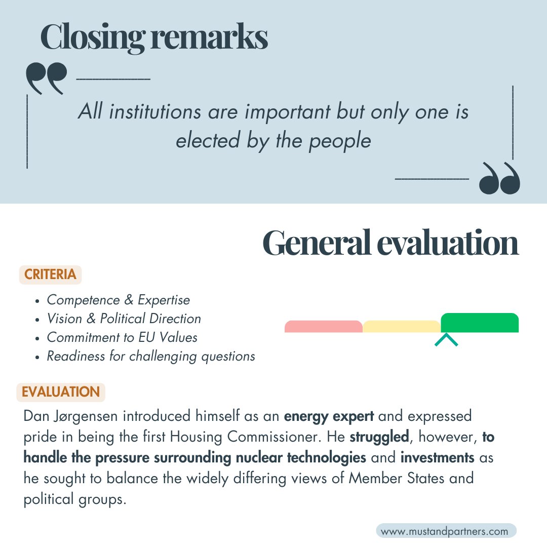 🇪🇺 Commissioner Hearings Highlights! 📢

On the afternoon of the second day of hearings, Dan Jørgensen, the Commissioner-designate for Energy and Housing, took the floor. 

🔎 Discover the main highlights and our evaluation at the end of the slides!