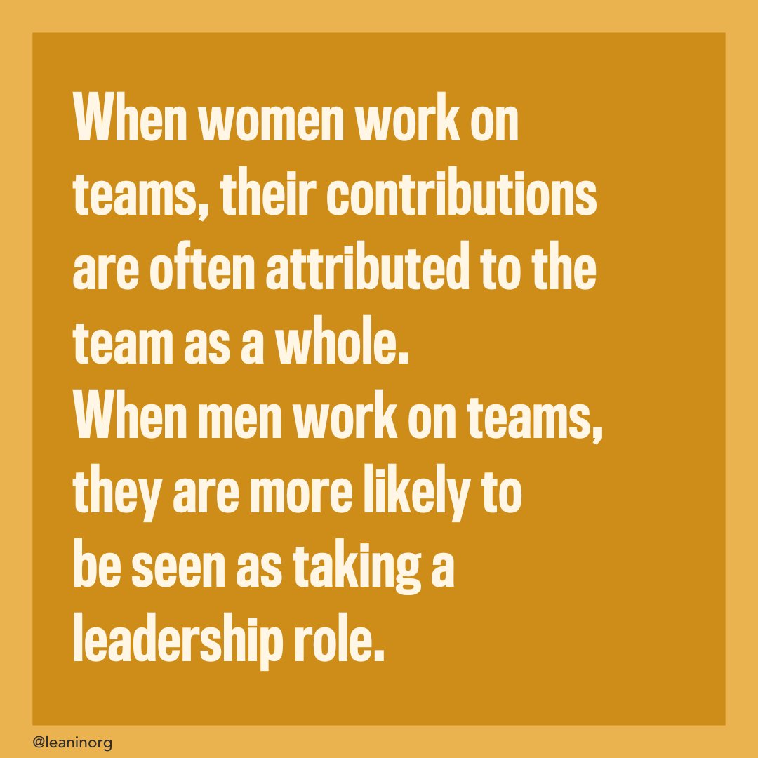 Both women and men more readily associate men with leadership. This is fueled by two related forms of bias women face: performance bias and attribution bias.

Learn how to identify and challenge bias head on with our #50Ways to #FightBias program here: leanin.org/50-ways-to-fig…