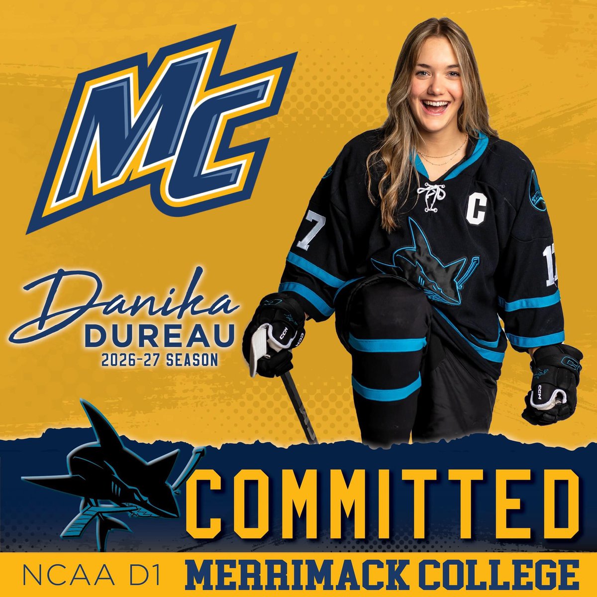 team_sask's tweet photo. Congratulations to @team_sask alumni Danika Dureau on her commitment to Merrimack College.(NCAA D1) https://t.co/ppub22FqAG