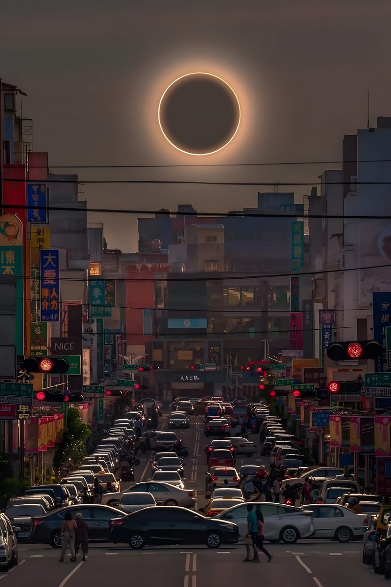 대만 Chiayi 에 포착된 금환일식.