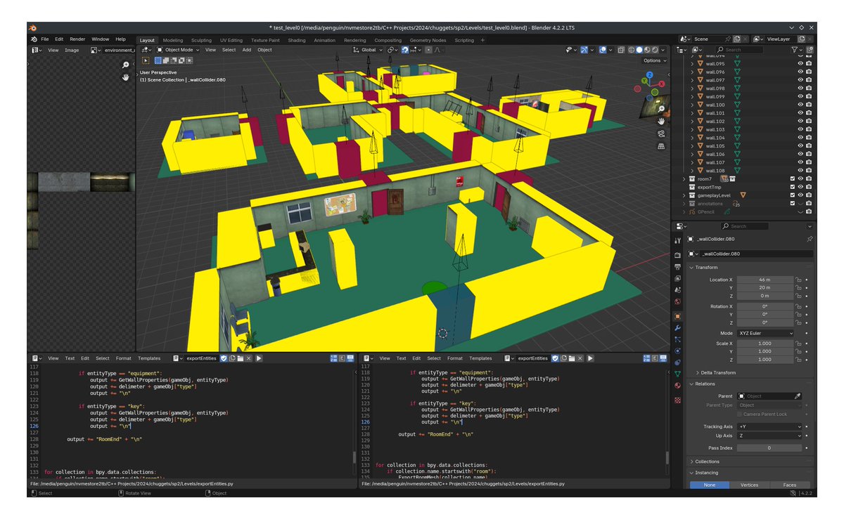 One of the challenges of rolling your own is always the lack of integrated WYSIWYG, but been having good fun using blender.  It has been doing the heavy lifting until I fully implement the in-game editor (25% complete roughly)
#indiedev #gamedev