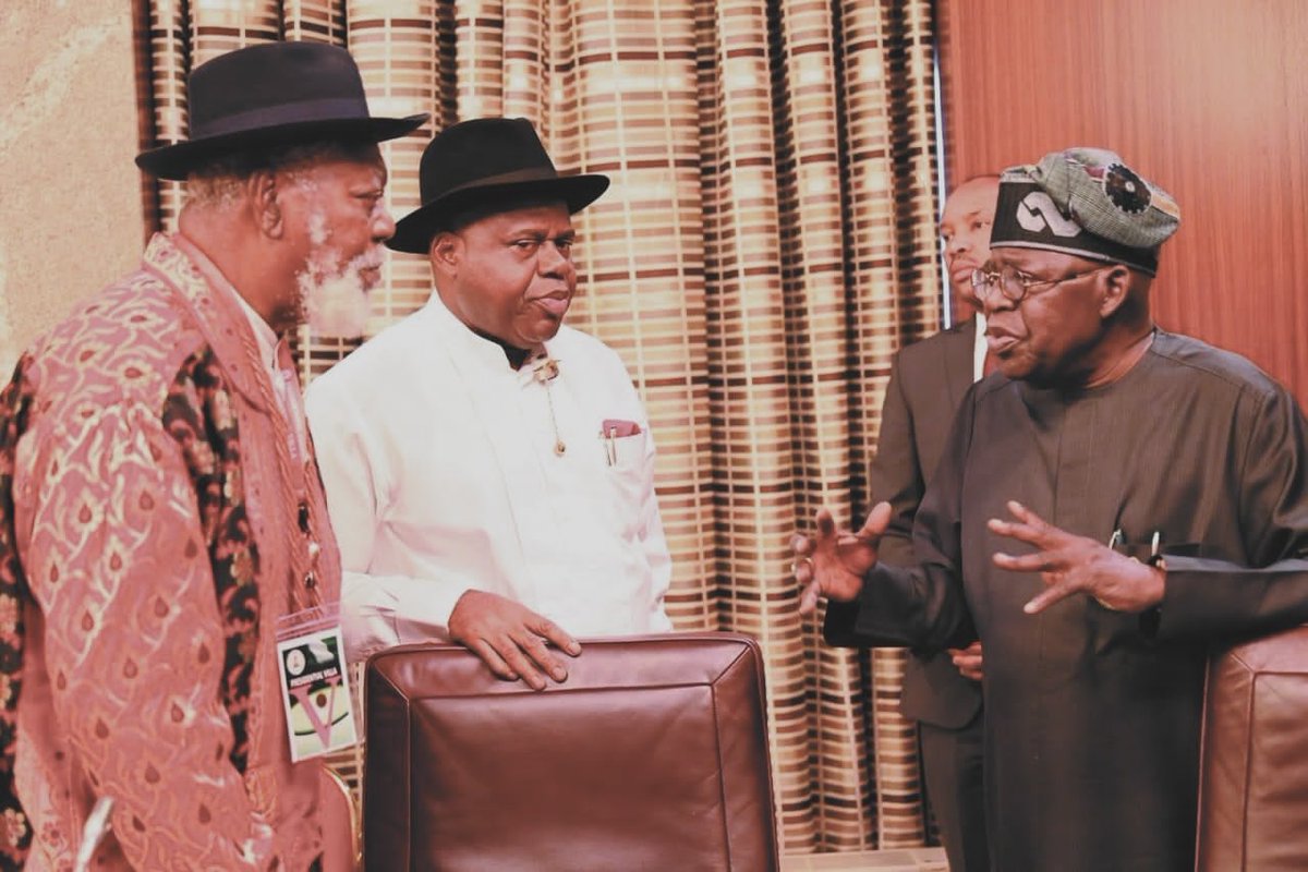 govdouyediri's tweet photo. Today, I led a delegation of leaders of our dear State of Bayelsa to the Presidential Villa in Abuja to formally appreciate the President, His Excellency, Bola Ahmed Tinubu, GCFR, on the elevation and appointment of our daughter, Dame Didi Walson-Jack, to the esteemed position of Head of the Civil Service of the Federation.

During the visit, I equally acknowledged and appreciated the President for the appointment of other Bayelsans, including Senator Heineken Lokpobiri, Honourable Minister of State for Petroleum Resources (Oil), Dr. Emomotimi Agama, Director-General of the Securities and Exchange Commission of Nigeria, Dr. Samuel Ogbuku, Managing Director, Niger Delta Development Commission and Prince Ebitimi Amgbare, Chief Executive Officer & Managing Director, Niger Delta Basin Development Authority amongst others.

Accompanied by the appointees to the Villa, I told Mr. President 
that these appointments have reinforced our sense of belonging and representation at the national level.

While I thanked the President on the commencement of the Lagos-Calabar coastal highway, I appealed to him to direct the completion of the East-West road, which has been under construction for many years.

I also seized the occasion to brief the president on the various strategic projects under the Prosperity Administration including ongoing construction of historic Nembe-Brass and Yenagoa-Oporoma-Ukubie roads. I have called for more support towards the completion of the projects.

I have equally extended an invitation to Mr. President to Bayelsa State to inaugurate the completed Sagbama-Ekeremor road and perform the flag-off for the new Ekeremor-Agge road which will connect us to the Atlantic Ocean and boost the Blue Economy.

During the visit, I reminded the President of the wrongful revocation of our State oil asset, Atala Oil Field OML46 by the previous administration and made a strong appeal to kindly direct the reallocation of the oil field back to Bayelsa.

I also formally presented copies of the report of the 
Bayelsa State Oil & Environmental Commission titled: “An Environmental Genocide: Counting the Human and Environmental Cost of Oil in Bayelsa, Nigeria," to the President and sought his support in the implementation of the recommendations for remediation and reparation.

I felt very excited when Mr. President acknowledged the progress achieved so far under our government and for the peace being enjoyed in our dear State.

Thank you for the warmth reception @officialABAT as we wait to welcome you to Bayelsa State soon!