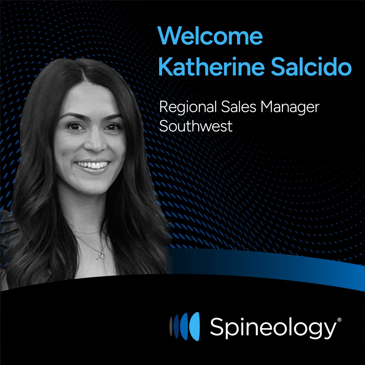 Our Sales team continues to grow!

We are pleased to welcome Katherine Salcido, Regional Sales Manager Southwest, to the organization. Welcome, Katherine!

#TeamSpineology #NewHire #Spineology