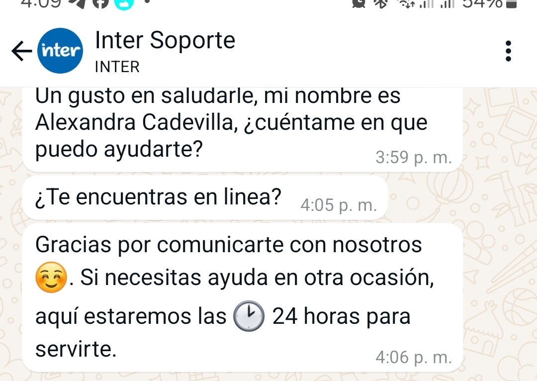pmcw56's tweet photo. @InterCliente @TuMundoInter el soporte acaba de aparecer 19 horas después y no esperaron ni 1 min y cortaron la comunicación. Grave como no les interesa sus clientes. @Conatel @sundde_ve @TarekWiliamSaab https://t.co/QgIX9OlVop