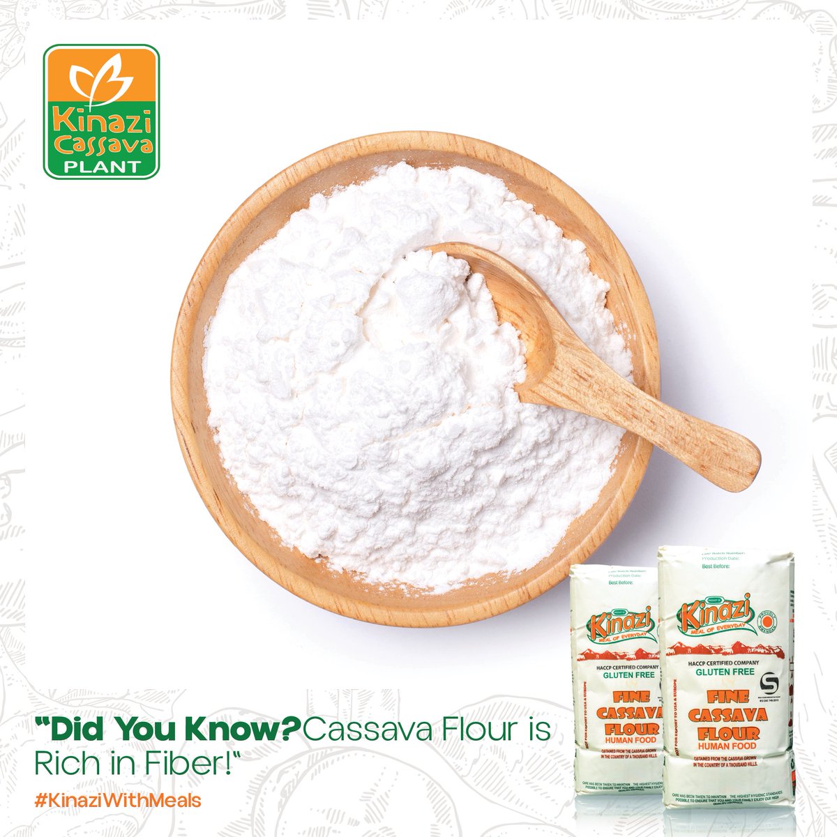 KinaziLtd's tweet image. &quot;True or False: Cassava flour is an excellent source of dietary fiber. Drop your answer below! #CassavaFlour #HealthyEating&quot;