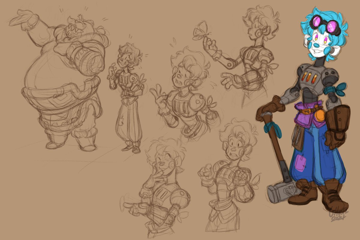 GhostlyGhosti's tweet photo. Got potionomics on the brain and really loved seeing the concept art so had to slap my character Oswood in there!  Was a fight between making them human or more of a robot. The robot design won out.
#potionomics #fandesign #fanart https://t.co/BFd4kNEyFf