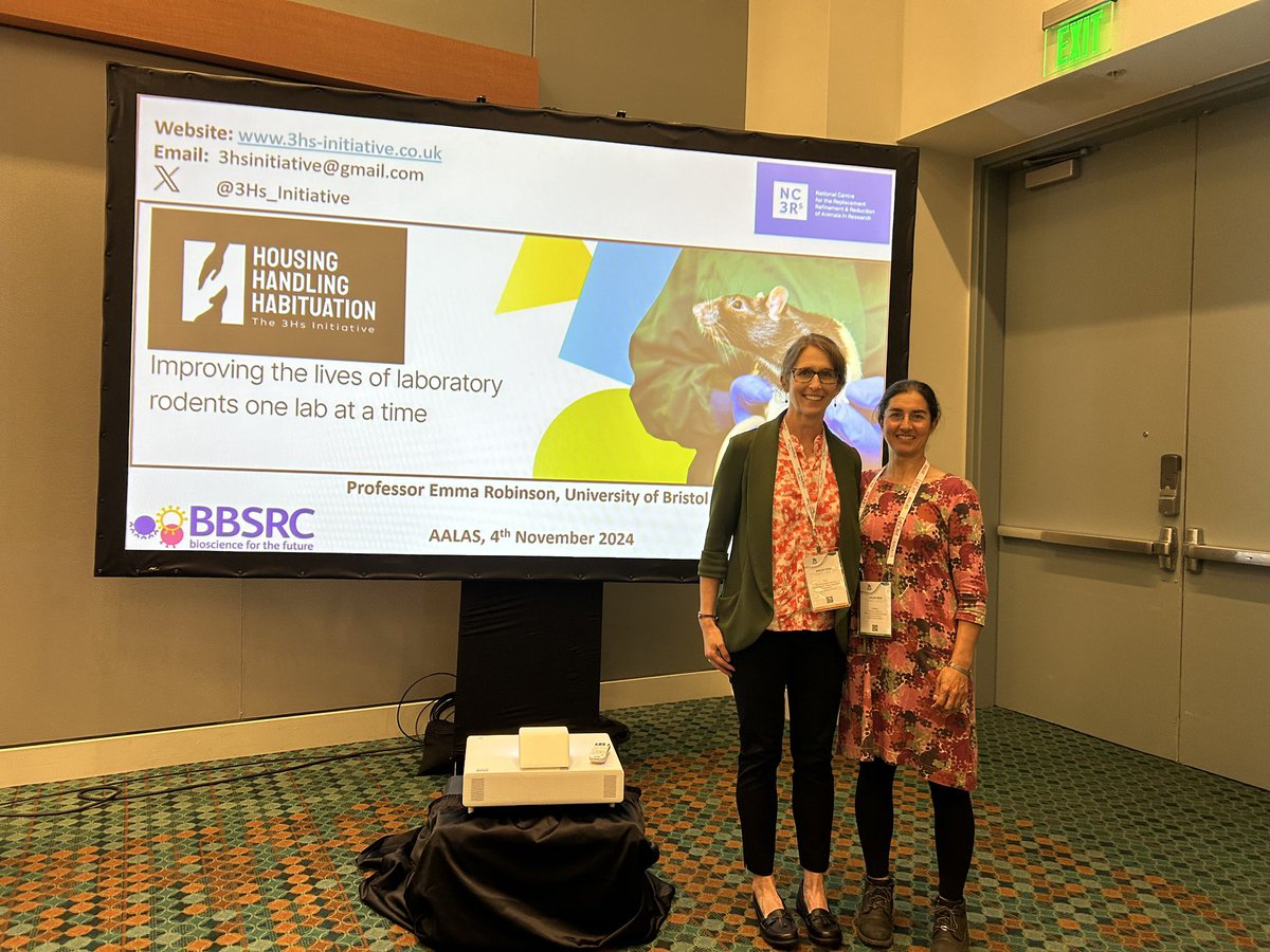 Great to see Emma Robinson present on the <a href="/3Hs_Initiative/">3Hs Initiative: Housing, Handling and Habituation</a> at <a href="/AALASnational/">AALAS</a> earlier today. A full house and lots of enthusiasm for her talk on housing, handling and habituation: 3hs-initiative.co.uk