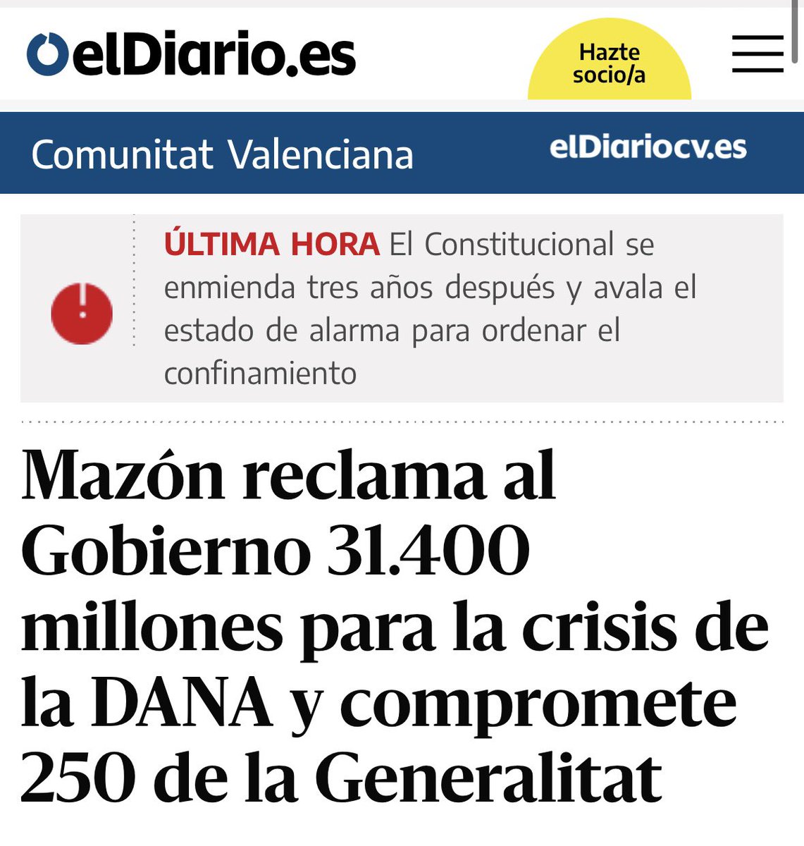 CiudadanosCs's tweet photo. Mazón reclamaba 31.000 M€ ayer, Sánchez anuncia hoy 10 y condiciona más ayudas a la aprobación de los presupuestos generales.

Un país como el nuestro no puede estar zarandeado permanentemente por partidos que solo piensan en ellos mismos. https://t.co/6n1SPjINgY