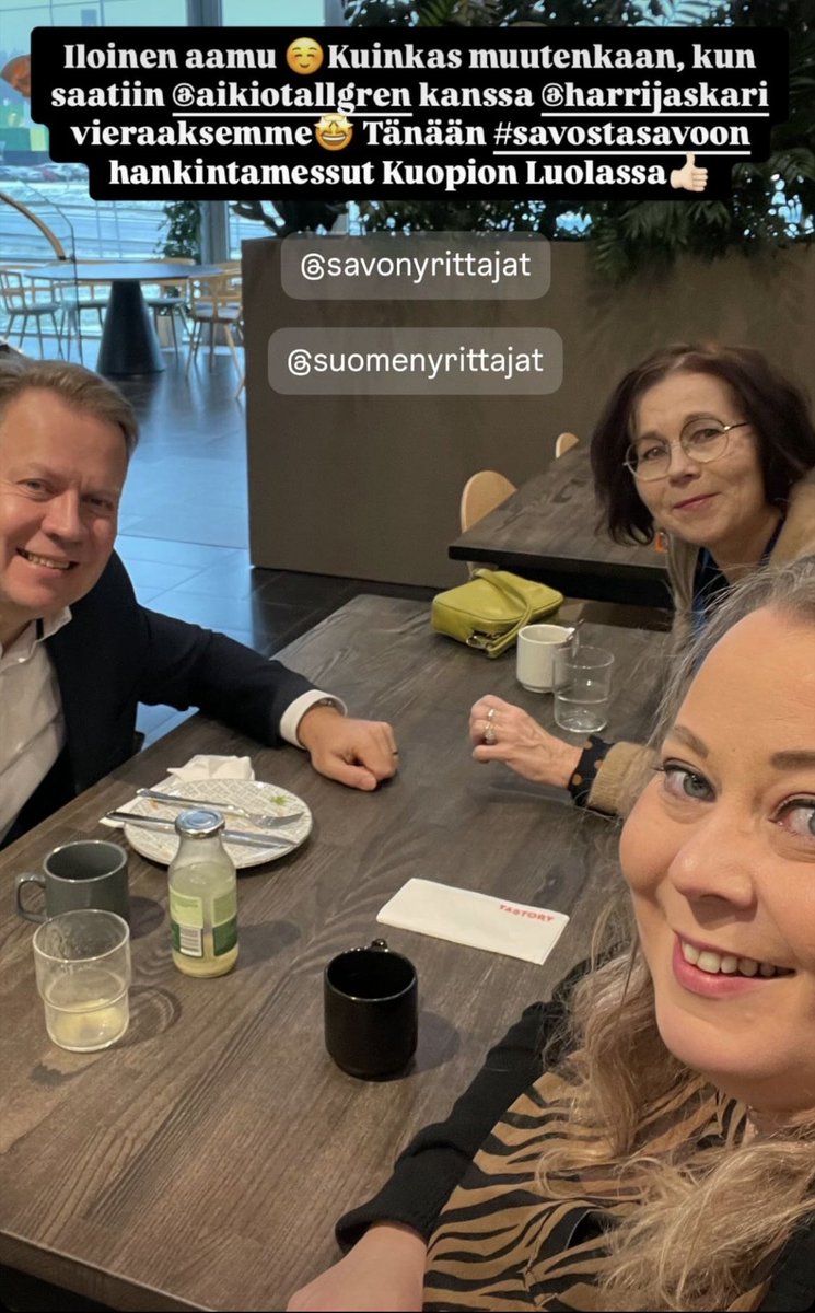 Tänään hieno päivä Pohjois-Savossa. Monia yrittäjätapaamisia, lounas Kuopion kaupunginjohtajan kanssa, puhe hankintamessuilla ja Kuopion yrittäjien syyskokouksessa. Kiitos. Nyt päätä tyynyyn. ⁦<a href="/suomenyrittajat/">Suomen Yrittäjät</a>⁩