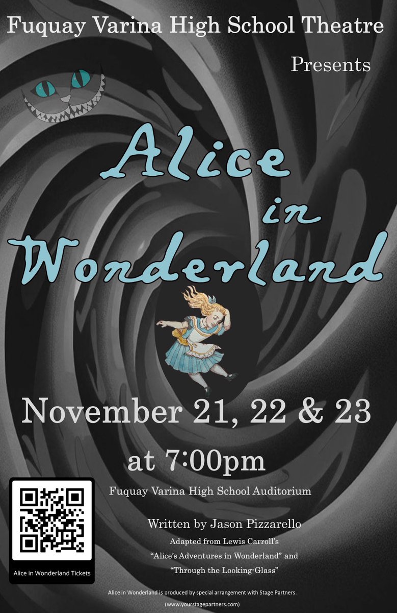 fvhs_theatre's tweet image. FVHS Theatre presents 
Alice in Wonderland
November 21, 22 &amp;amp; 23 at 7pm!!! 

fvhs.seatyourself.biz