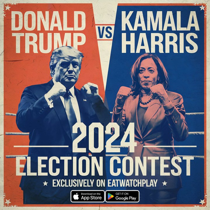 EatWatchPlayApp's tweet photo. IT'S YOUR LAST CHANCE TO JUMP INTO OUR ELECTION CONTEST!!

Get a shot at a free $100!!!

PREDICT THE WINNER, AND KEY BATTLEGROUND STATES!! 
Download EatWatchPlay now to join in the fun! https://t.co/KAevdmu57G