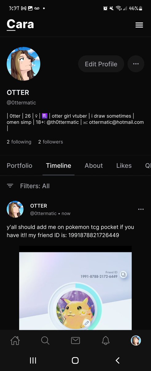 0ttermatic_'s tweet photo. due to A! bs i won't be posting my art here or on ig. the most i will post here is my stream schedules &amp; life updates. i'll be using cara &amp; bluesky mostly from now on. my username is @.0ttermatic for both! https://t.co/IPXPfrvR1j