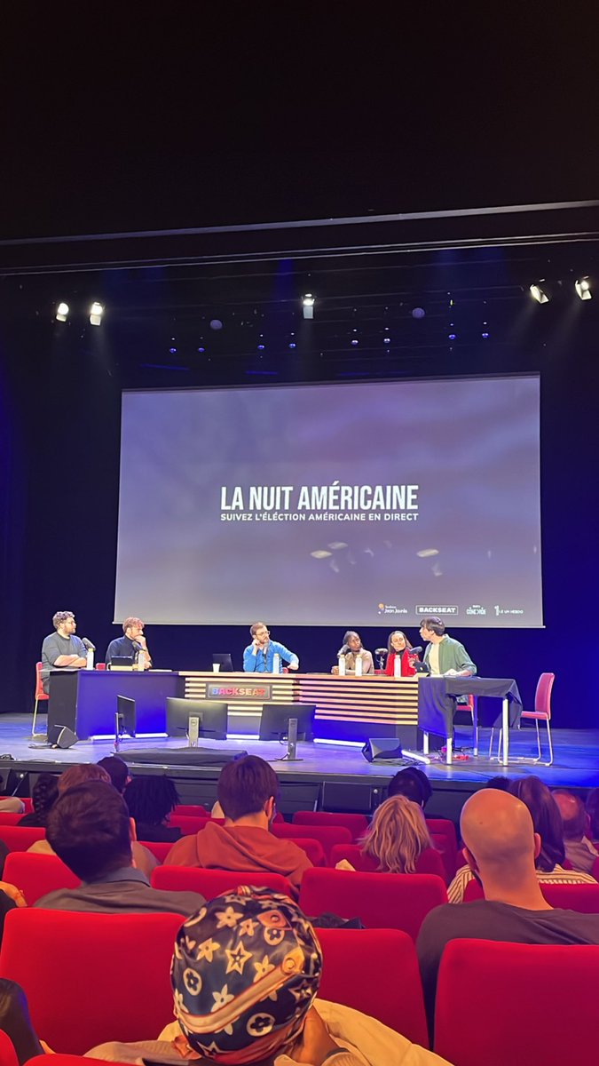 Soirée électorale 🇺🇸 
📍Théâtre de la Concorde. 
Animée par <a href="/JeanMassiet/">Jean Massiet</a> et retransmis en direct sur Twitch <a href="/Backseat_fr/">Backseat🎙</a> 

Avec <a href="/A_Bristielle/">Antoine Bristielle</a> <a href="/NamuSmb/">N'namou S.</a> @Ludivine Gilli <a href="/julienbisson/">Julien Bisson</a>