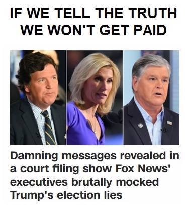 DroppyEars's tweet photo. @TheTNHoller @PeteButtigieg @kilmeade When the owner of Fox straight up admits “Yeah, we lied to you, and our hosts lied to you,” and you still nod along like it’s the gospel truth, congratulations—you’ve officially joined a cult!  You’re not just drinking the Kool-Aid, you’re asking for a refill &amp; a to-go cup! https://t.co/UWiKFFIJTi