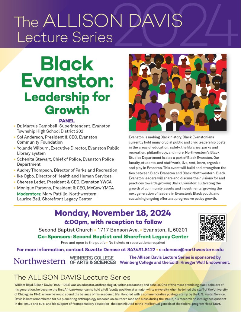 Join us on Monday, November 18th, for our Black Evanston panel!