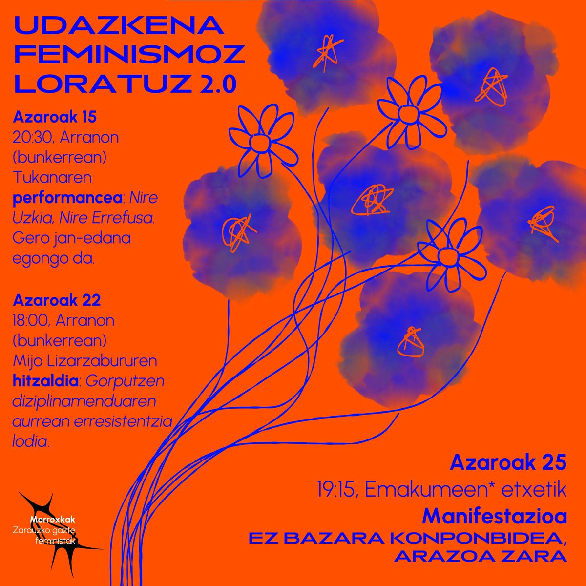🚨Badator Udazkena Feminismoz Loratuz-en bigarren edizioa🚨

Azaroa hontan Tukanan 'Nire Uzkia, Nire Errefusa' performance-akin eta Mijon 'Gorputzen diziplinamenduaren aurrean erresistentzia lodia' hitzaldiyakin hausnartzeko aukera eukiko deu.