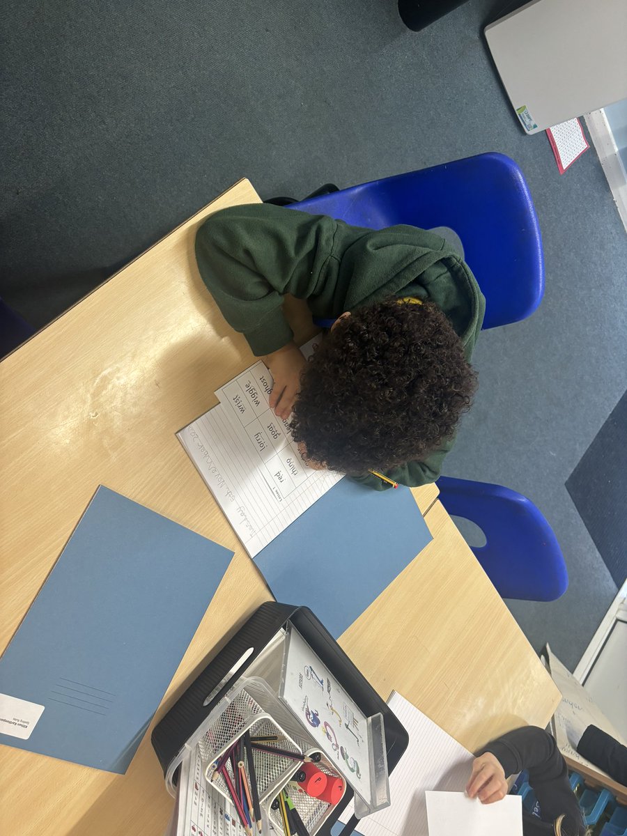 Bluebpef's tweet photo. Our first Spelling Rules lesson today! For this we sit at our tables for the whole lesson! Very grown up! https://t.co/7BBnPqtJhv