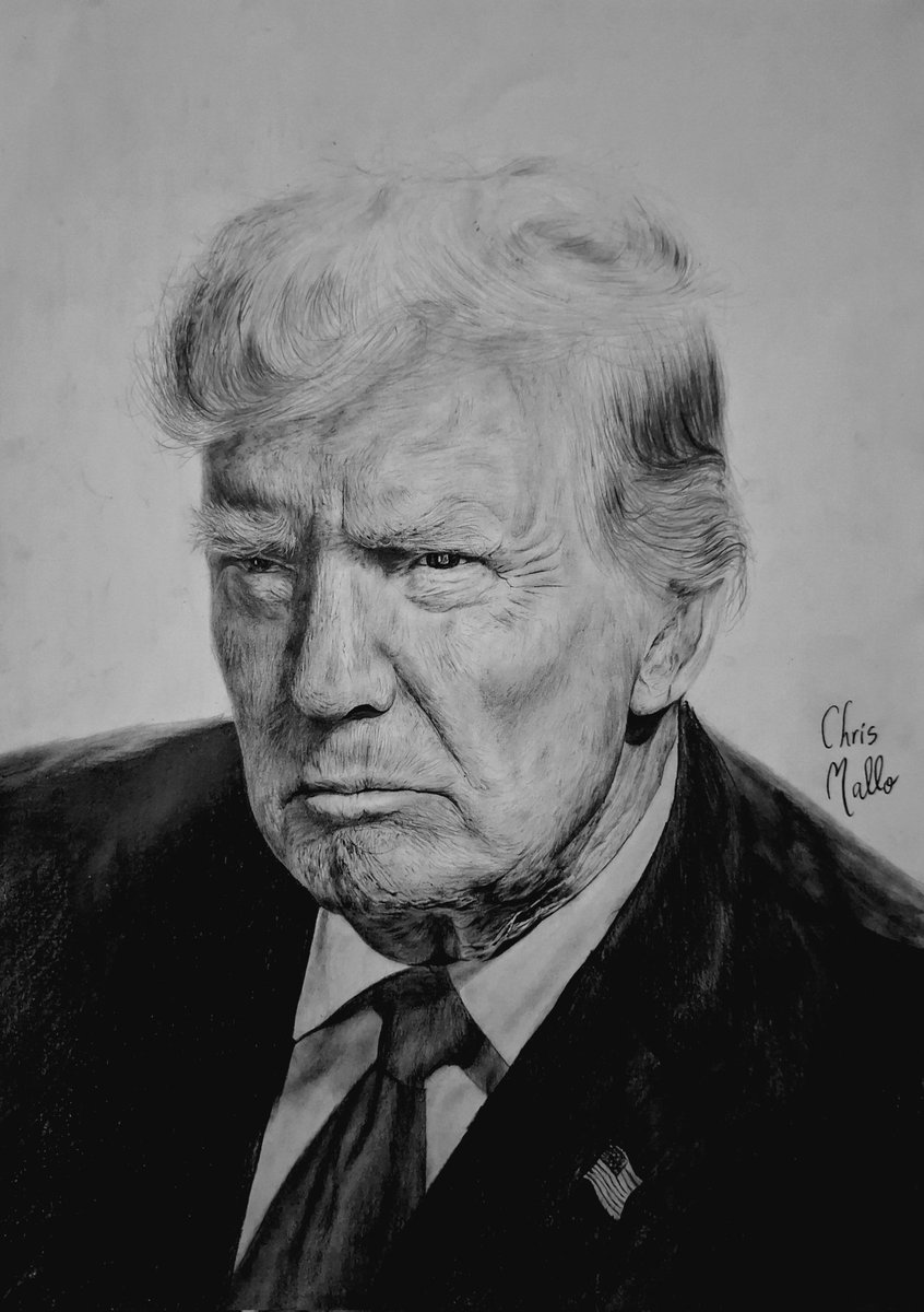 ChrisMallo3's tweet photo. @realDonaldTrump 
#Trump2024 
#DonaldTrump #drawing #art #portrait https://t.co/UGRdHAALNY