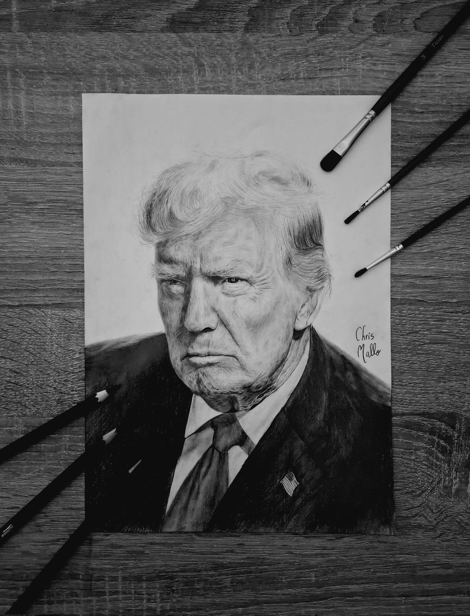 ChrisMallo3's tweet photo. @realDonaldTrump 
#Trump2024 
#DonaldTrump #drawing #art #portrait https://t.co/UGRdHAALNY