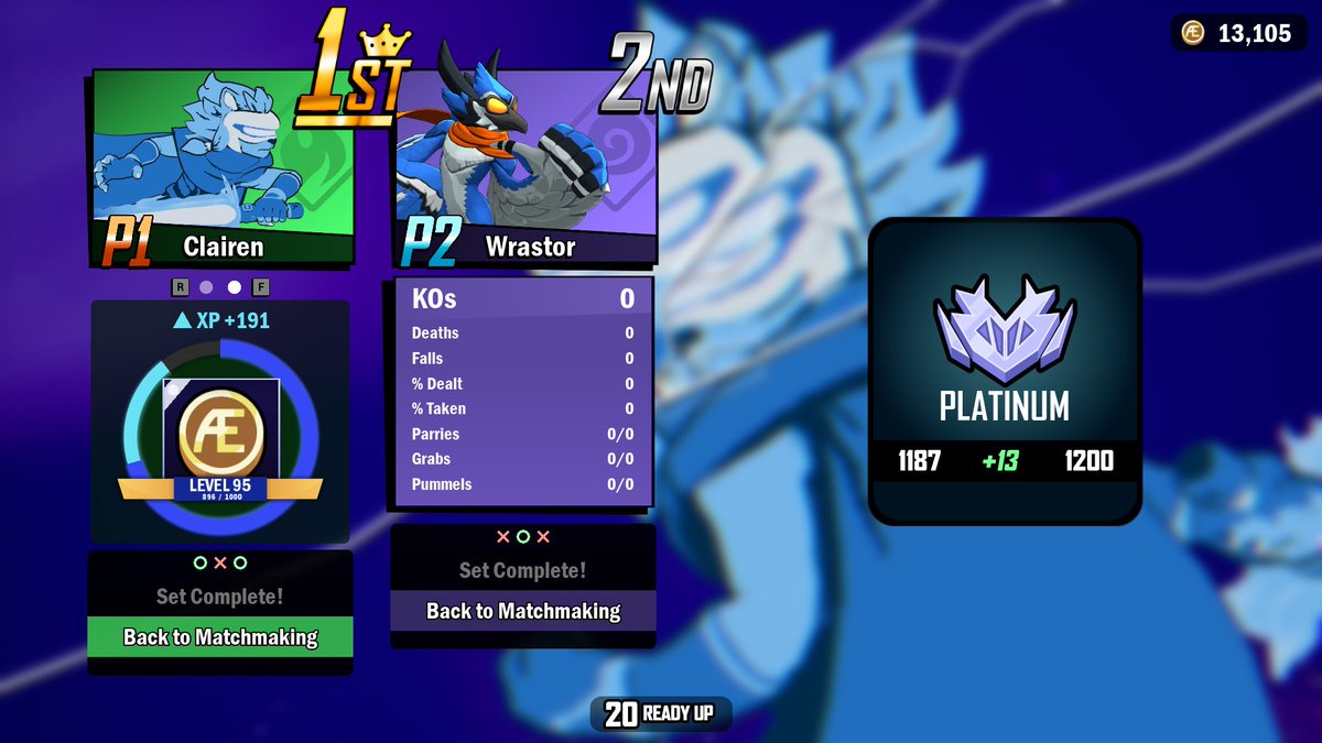 Craver214's tweet photo. Happy to represent the filthy 5%

Got to 1200 in the demo, and just barely managed to climb back up there! Next (insanely difficult) goal is to reach that diamond https://t.co/FITr0ebAJg