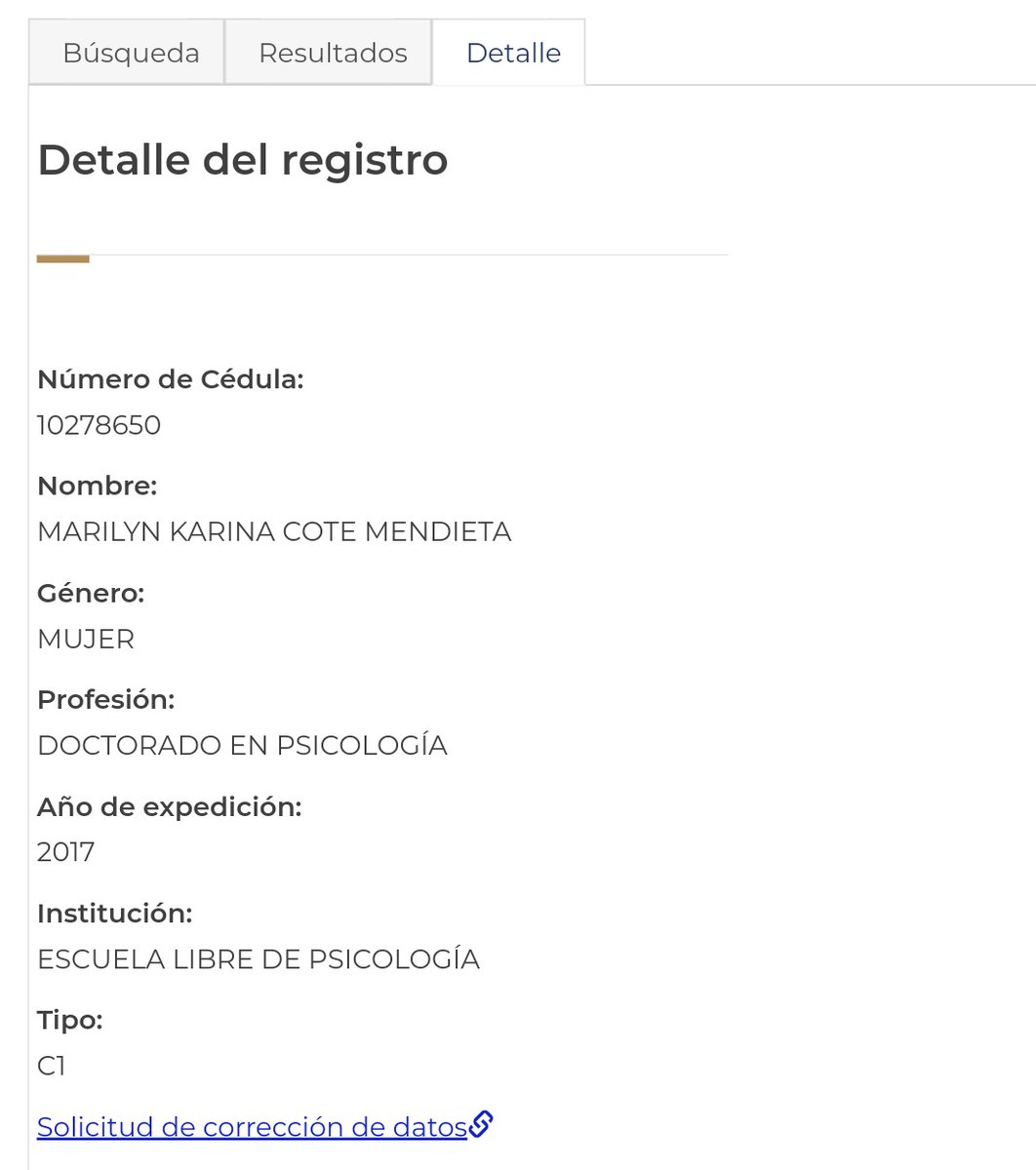 CharlatanesMed's tweet photo. Efectivamente. Tiene estudios. Hasta de doctorado. 

Pero es Lic. en derecho, con maestría en Criminalística y Doctorado en Psicología (cómo podemos ver en la página de la DGP) https://t.co/XqECih9MWq