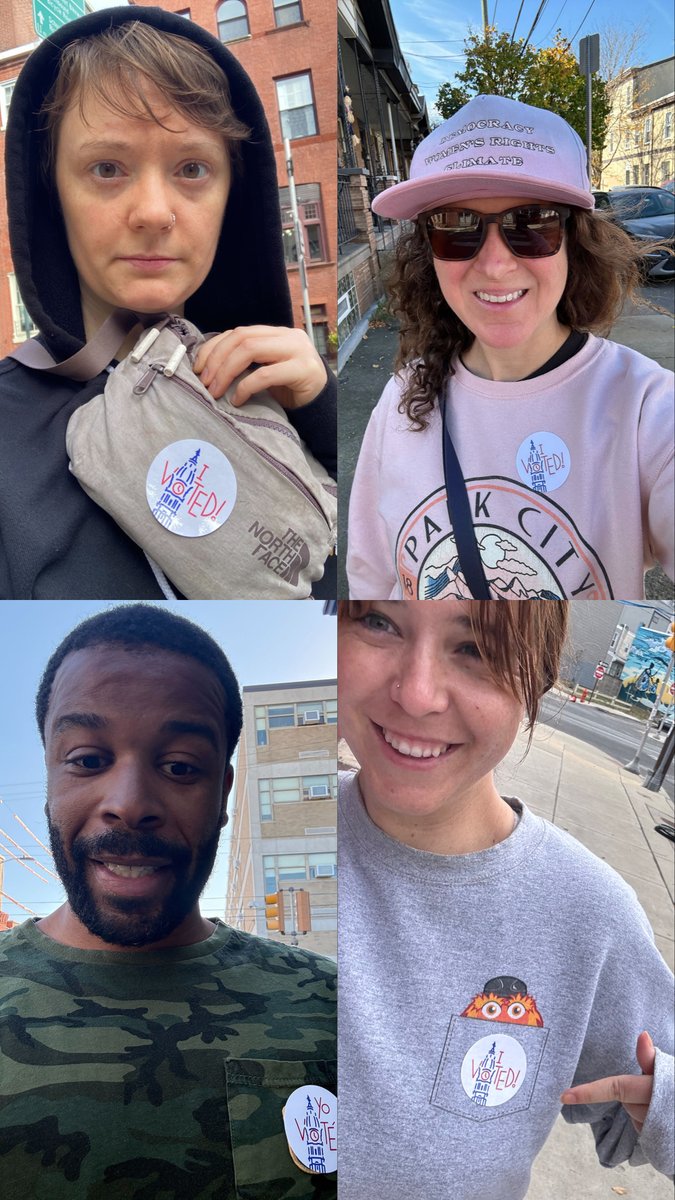 The Green Philly team voted today - did you? 

If you’re in line to vote by 8 p.m., you have the right to cast your ballot! And if you requested a mail-in ballot, do NOT mail it today. Drop it off at a mail-in drop-off location (bit.ly/3TNaTEv).