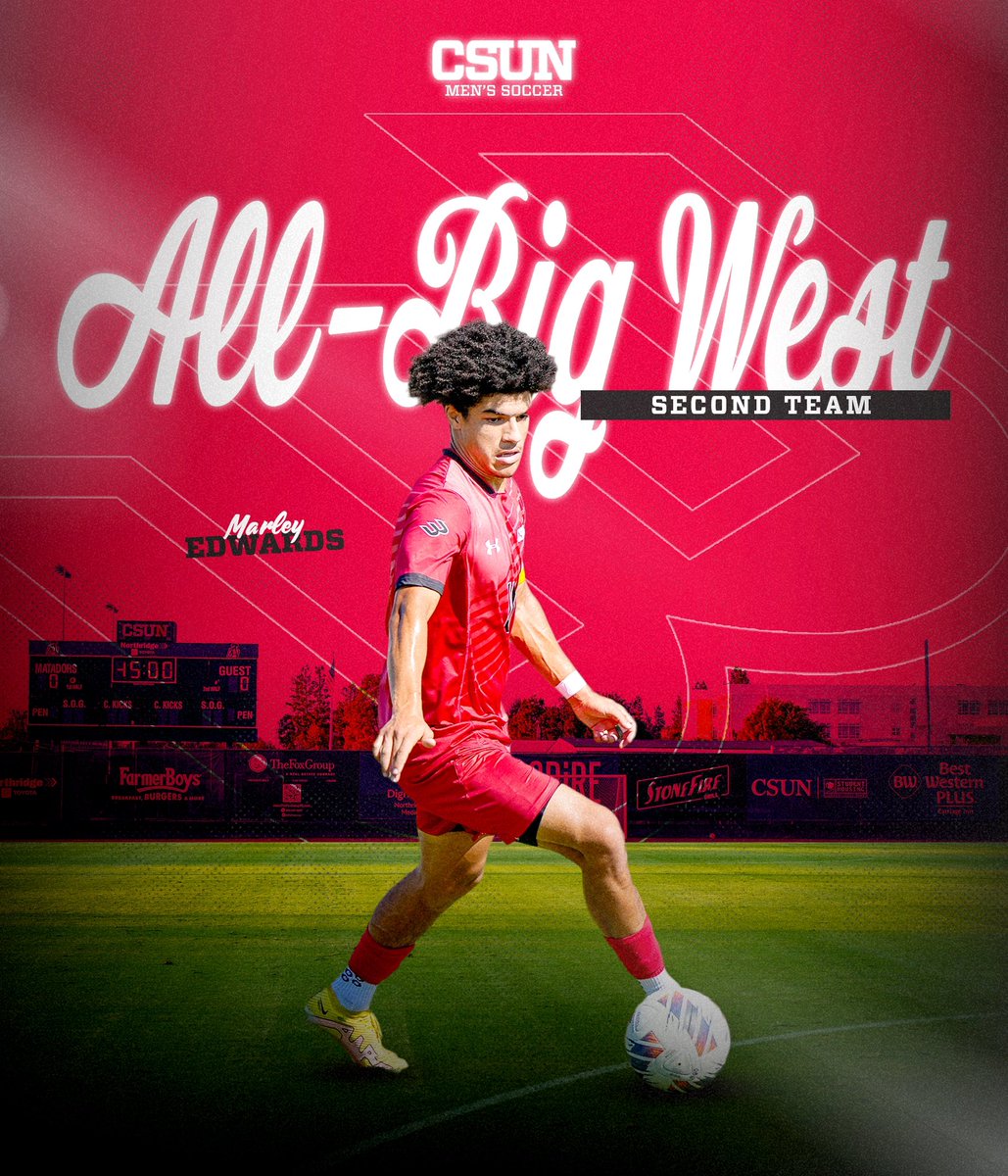 CSUN Men's Soccer (@csunmenssoccer) on Twitter photo Leader. ๐ซก
Congrats to Marley Edwards for being named to the All-Big West Second Team!
#GoMatadors x <a href="/BigWestSports/">The Big West</a> Leader. ๐ซก
Congrats to Marley Edwards for being named to the All-Big West Second Team!
#GoMatadors x <a href="/BigWestSports/">The Big West</a>