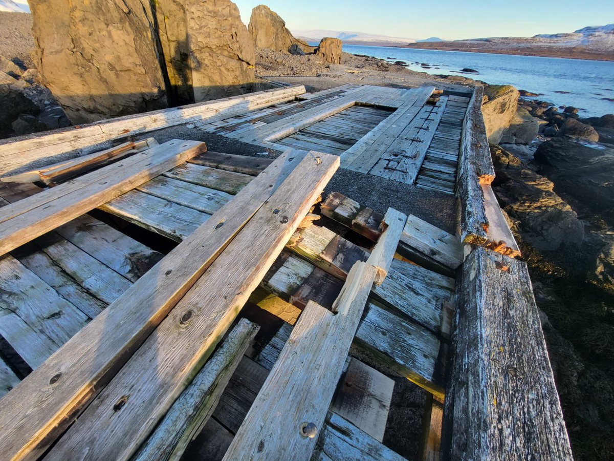 Disaster. The recent storms have decimated the pier - the only access on and off the island. The pier belongs to @Vegagerdin who are responsible for maintaining it. Ever since arriving on Vigur in 2020 we’ve raised the alarm about the condition of the pier - now it’s a crisis.