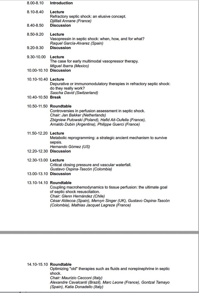 V Hemodynamic Monitoring and Tissue Perfusion Course: the masters! Michael Pinsky, Daniel de Backer, Marlies Ostermann, Xavier Monnet; Manu Malbrain, Michelle Chew; Antoine Vieillard Baron:JL Teboul; Armand Mekontso-Dessap; Antonio Messin; Mervyn Singer and much more!