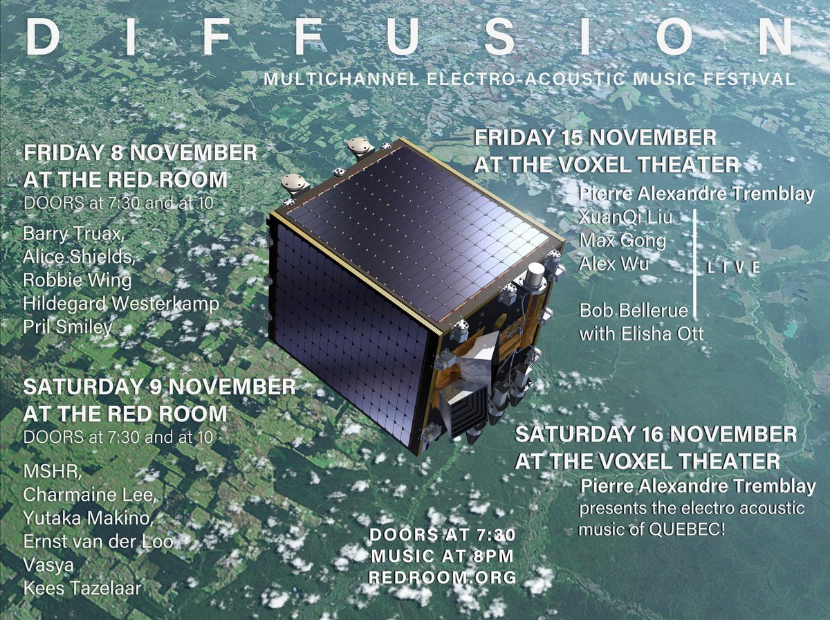 High Zero Foundation present Diffusion starting this FRIDAY!  Redroom.org for details.  #BALTIMORE #multichannel #electronic #art #music