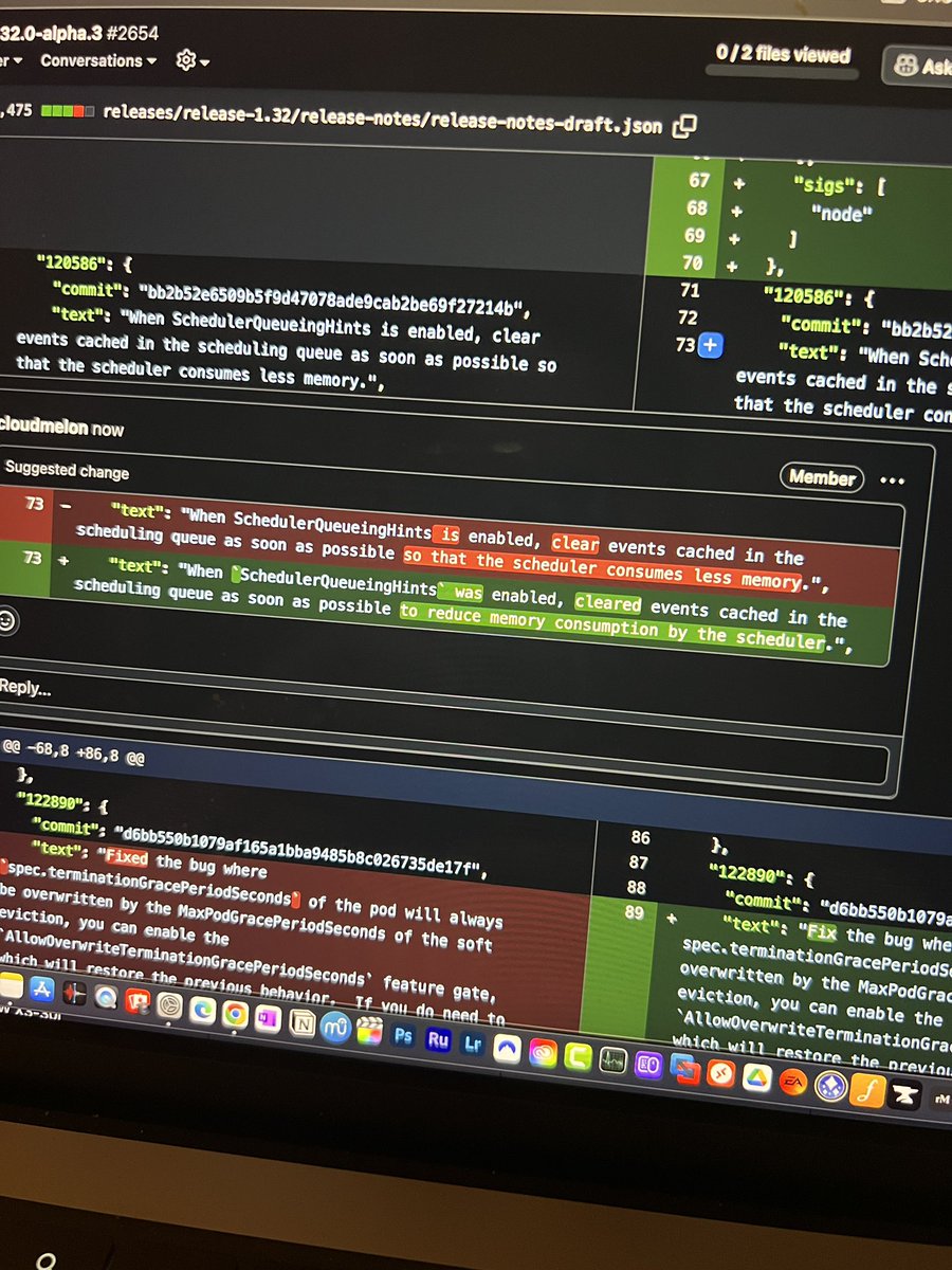 Another night review <a href="/kubernetesio/">Kubernetes</a> release note, I wish to optimize more parts of the process by using AI in <a href="/github/">GitHub</a> pipelines, looking for clues 👀 #cloudnative