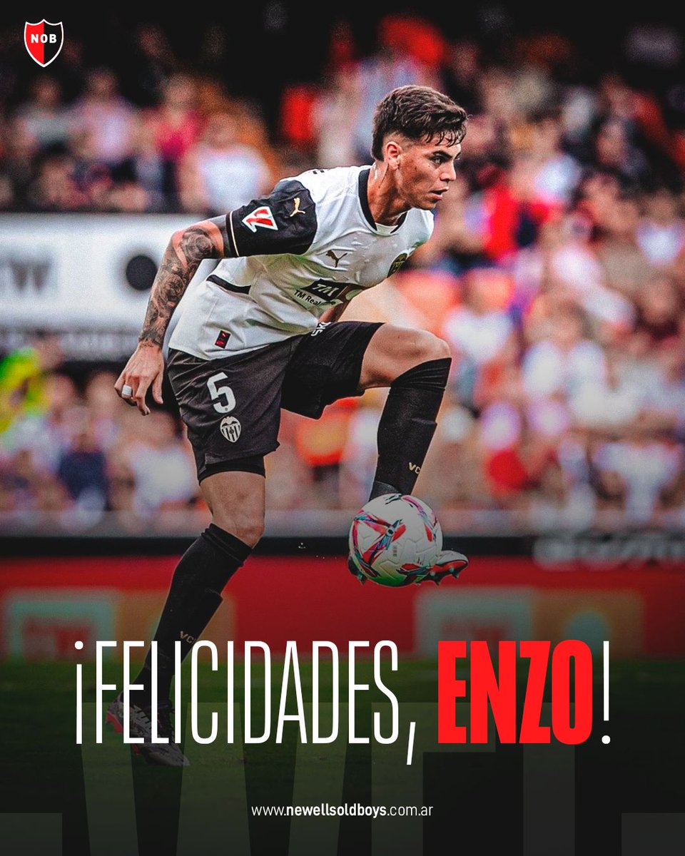 Newells's tweet photo. De Bella Vista a la Selección 🇦🇷

Enzo Barrenechea, formado en @NewellsJuvenil y actual jugador del Valencia, recibió su primera convocatoria a @Argentina.

¡Felicitaciones, leproso! ❤️🖤 https://t.co/eL60H9QKFS