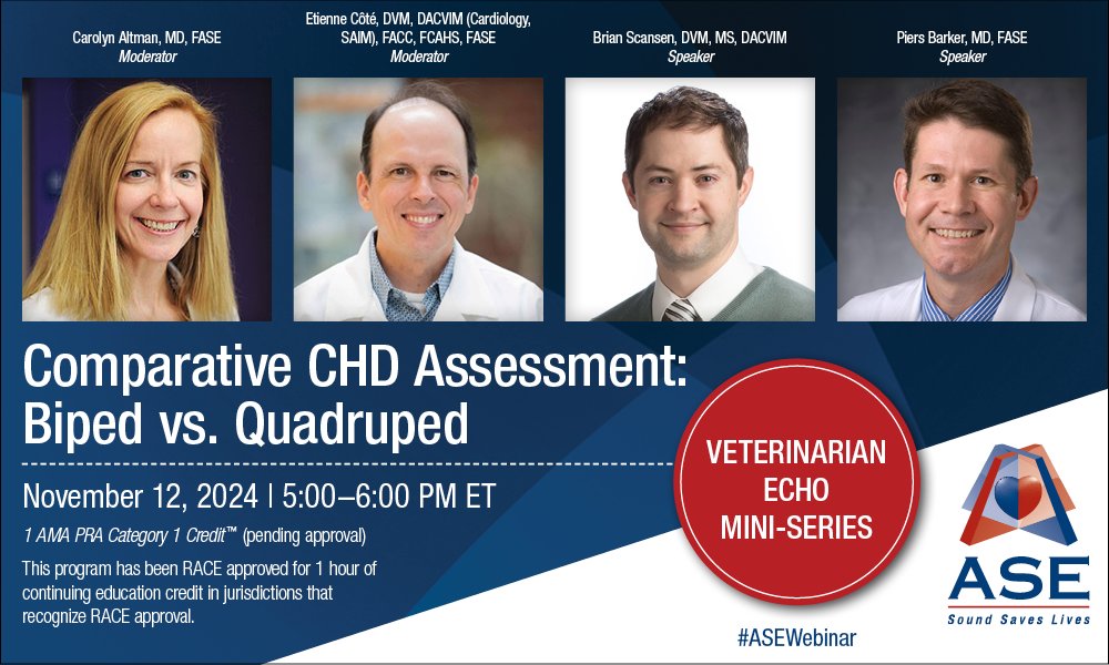 In ONE WEEK, join us for the webinar, "Comparative CHD Assessment: Biped vs. Quadruped," as a part of our Veterinarian Echo Mini-Series, on Tuesday, November 12 at 5-6 PM ET! 🫀

Sign up here: bit.ly/3U0F1ij