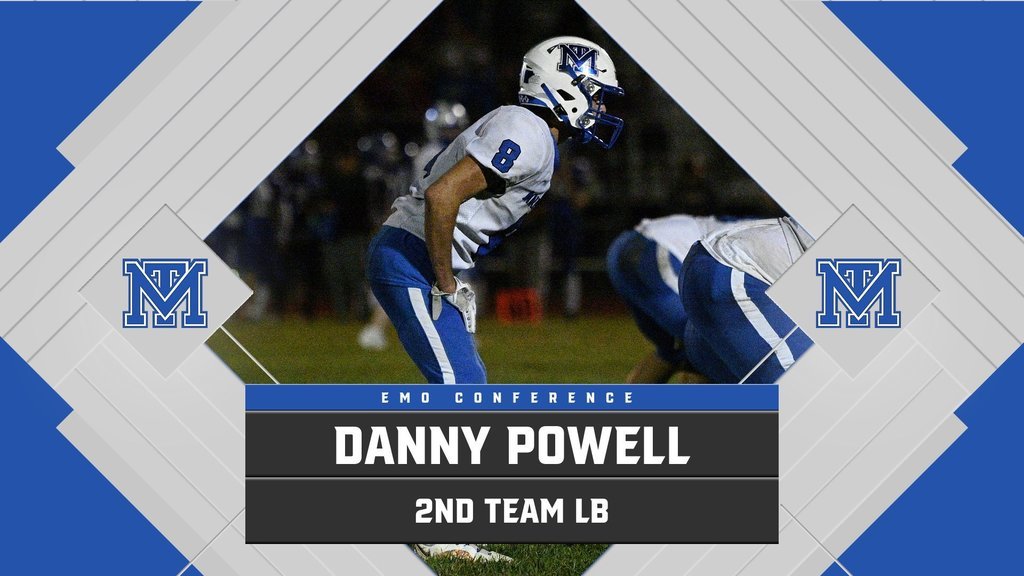 Congrats to Nolan Epperson, Landen Armour, Micah Daniels, and Danny Powell for being selected to the EMO Football All Conference 2nd Team!!

Nolan - 2nd Team QB
Landen - 2nd Team WR
Micah - 2nd Team DL
Danny - 2nd Team LB