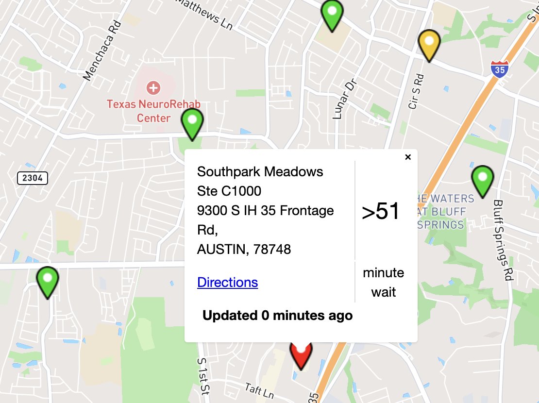 It's 3 p.m. in Travis County — you've got four hours to get in line before polls close. If you make it in line by 7, you can still vote. 

Southpark Meadows, we see that >51-minute wait time. Head in pretty much any direction for a shorter line nearby.
kut.org/politics/2024-…