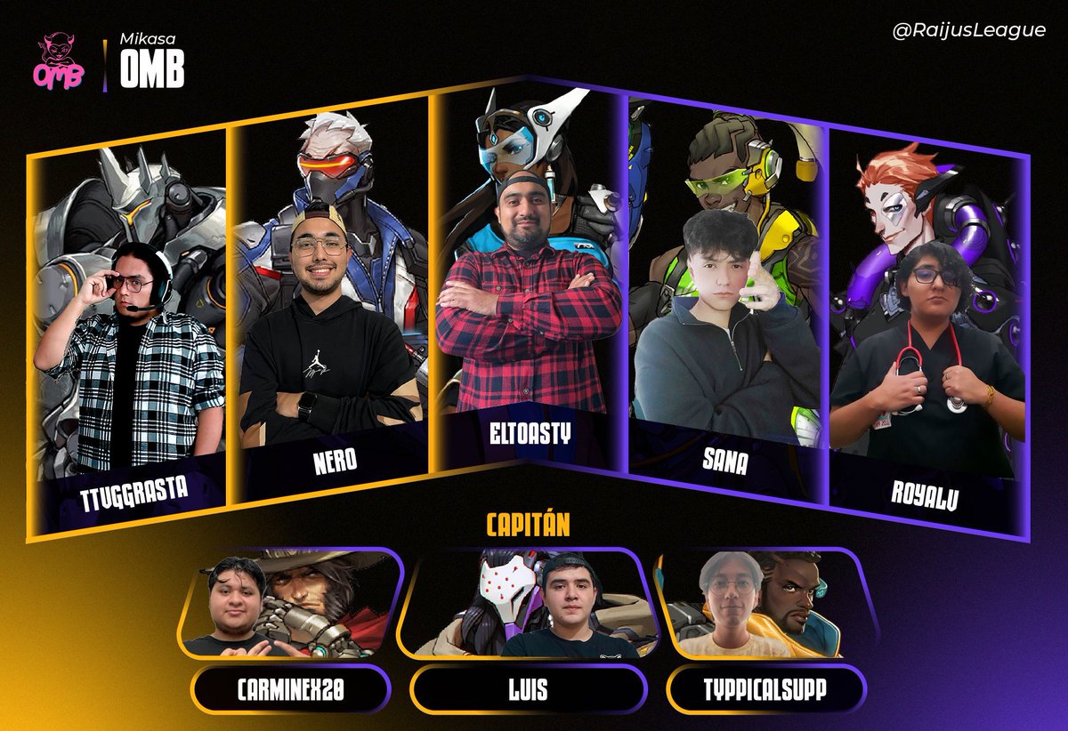Bueno gente aquí tienen a los jugadores responsables detrás las grandes partidas durante la <a href="/RaijusLeague/">Raiju's League</a>, gracias y sobre todo gracias a <a href="/mmikasaestukasa/">Mika 🍒</a> por la confianza y la dedicación y a <a href="/Max_Likanss/">sir Max likanss</a> por su tiempo y enseñanzas como coach del team <a href="/omb_team/">OMB Team</a>  
GRACIAS TOTALES