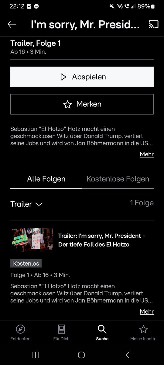 Teflonnymphe's tweet photo. @elhotzo Wieso sehe ich in der RTL+App immer nur den Trailer? 
Krieg die Folge selbst nicht angezeigt. https://t.co/famZzYwVIn