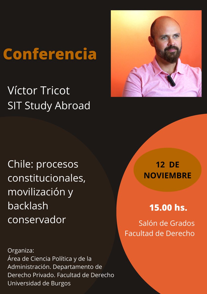 Cecilia Rodriguez (@cecistafe) on Twitter photo El próximo martes 12 disfrutaremos de <a href="/VTricit/">Toki</a> en la
<a href="/UBUEstudiantes/">Universidad Burgos</a>
Muy recomendable charla e interesantísima temática la que tratará. Están todos invitados!
🗓️ Martes 12 de noviembre
⌚️ 15:00 horas
🏦 Salón de Grados, Facultad de Derecho
<a href="/DerechoUbu/">Facultad Derecho UBU</a> El próximo martes 12 disfrutaremos de <a href="/VTricit/">Toki</a> en la
<a href="/UBUEstudiantes/">Universidad Burgos</a>
Muy recomendable charla e interesantísima temática la que tratará. Están todos invitados!
🗓️ Martes 12 de noviembre
⌚️ 15:00 horas
🏦 Salón de Grados, Facultad de Derecho
<a href="/DerechoUbu/">Facultad Derecho UBU</a>
