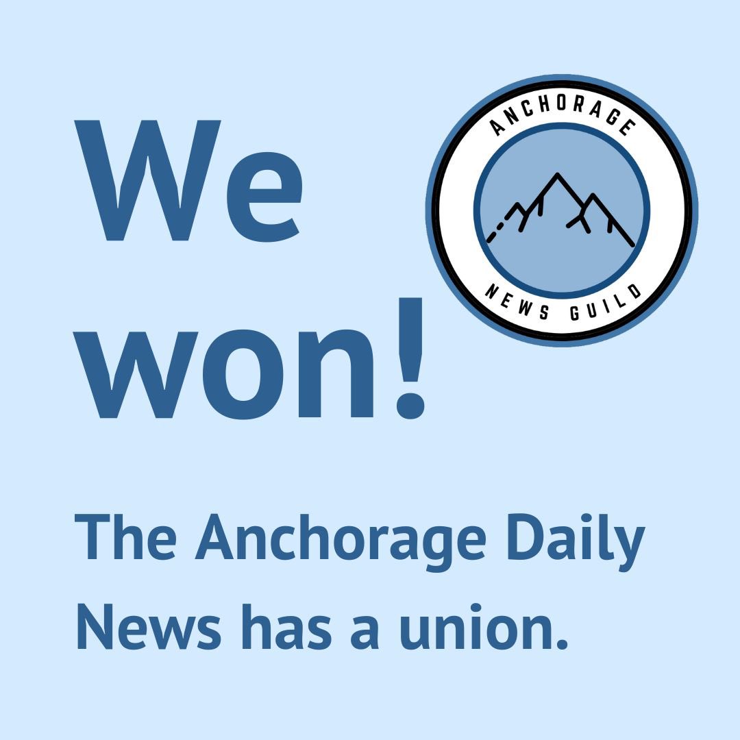 ancnewsguild's tweet image. We did it! A majority of @adndotcom newsroom staff voted to unionize. The @nlrbgov counted our ballots today via Zoom after receiving a few mail-in ballots.
This makes the ADN the only unionized newsroom in Alaska. Thank you for your support! #ADNunited