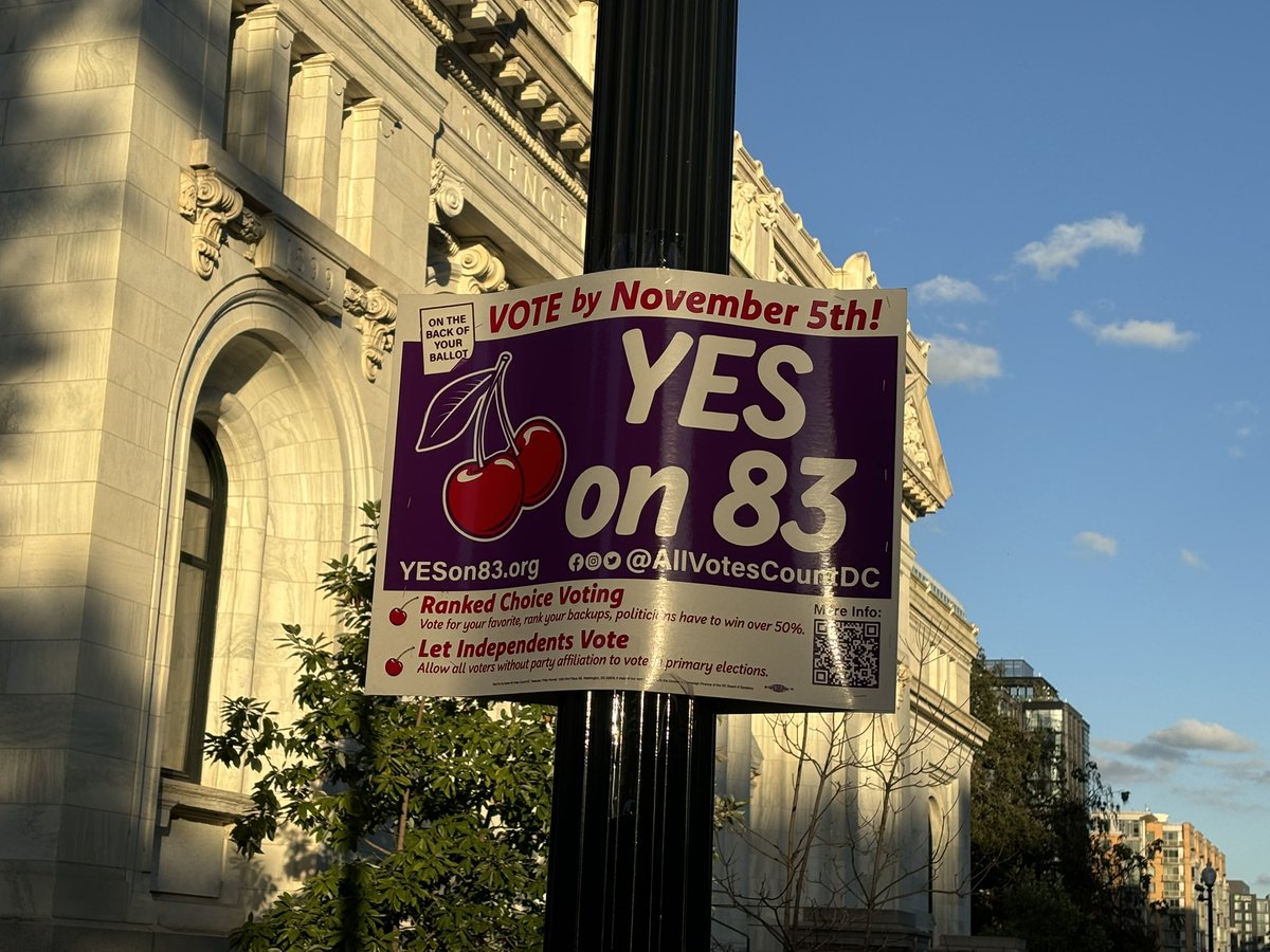 Lots to be said for ranked choice voting and open primaries, but I have to admit to being baffled by the cherry iconography for DC’s Proposition 83