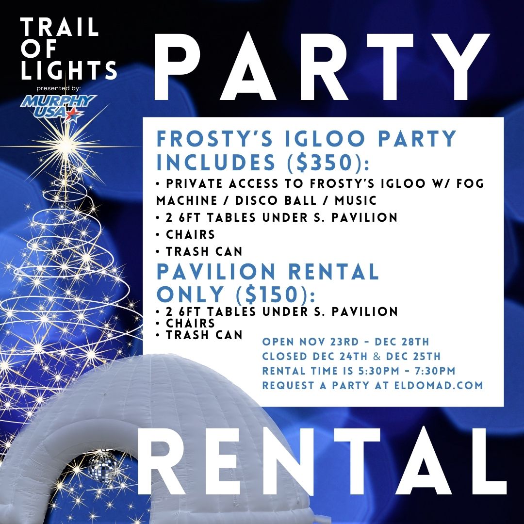 🎄❄️ Looking for a unique party venue this holiday season? 

This year, why not celebrate inside Frosty's Igloo at the Trail of Lights! 🍙

You and your friends can enjoy a disco ball 🪩, fog machine 😶‍🌫️, and festive tunes 🎶 inside the igloo wh...
bit.ly/3Csz3ik
