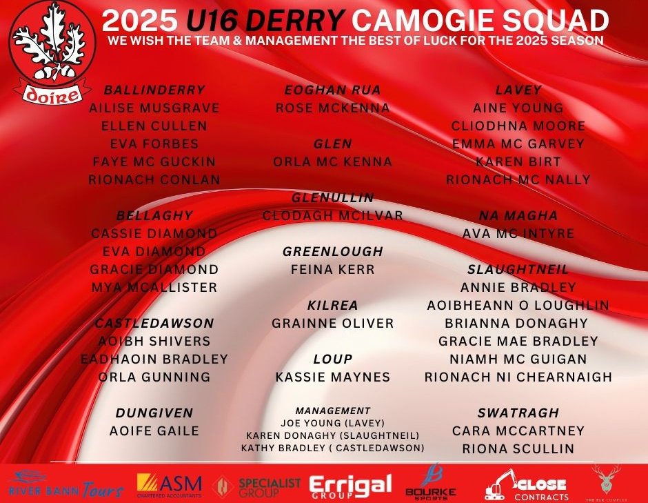 GACSlaughtneil's tweet photo. Painéal Dhoire F16 2025 @DerryCamogie1 U16 Panel https://t.co/CrNj1djuIt