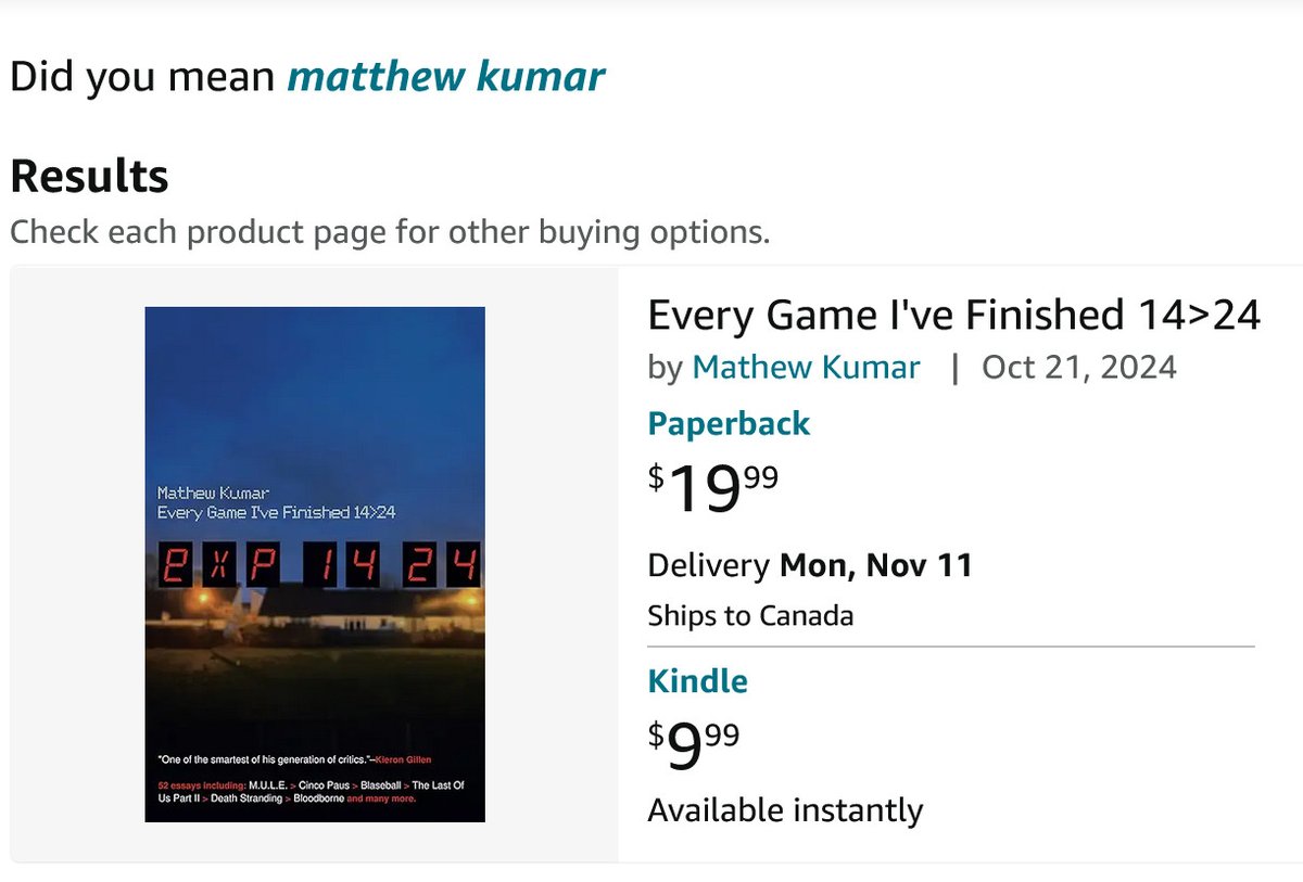 mathewkumar's tweet photo. A kind listener on the @InsertCredit forums informs if you search for my name on Amazon it "corrects" the spelling then doesn't show my book! I suspect this is because I need reviews. If you've picked up a copy (https://t.co/HbKAPUoo19) help me out by posting a review! https://t.co/bEEIhnscpg