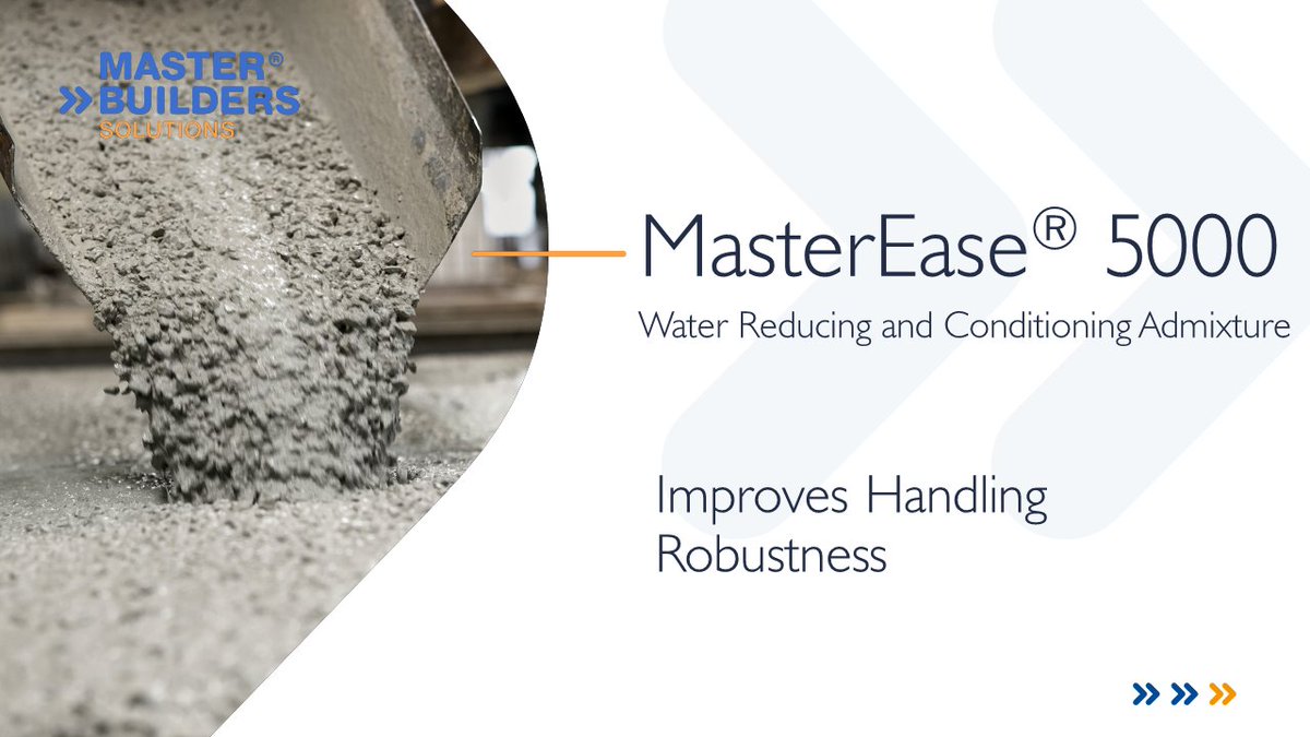 mbs_americas's tweet image. MasterEase 5000 admixture enhances concrete handling at all slump levels, from dry cast to self-consolidating concrete.💪 Discover how MasterEase 5000 can elevate your concrete projects. Learn more today: hubs.la/Q02X1TB60 #northamerica #ConcreteHandling #MasterEase5000