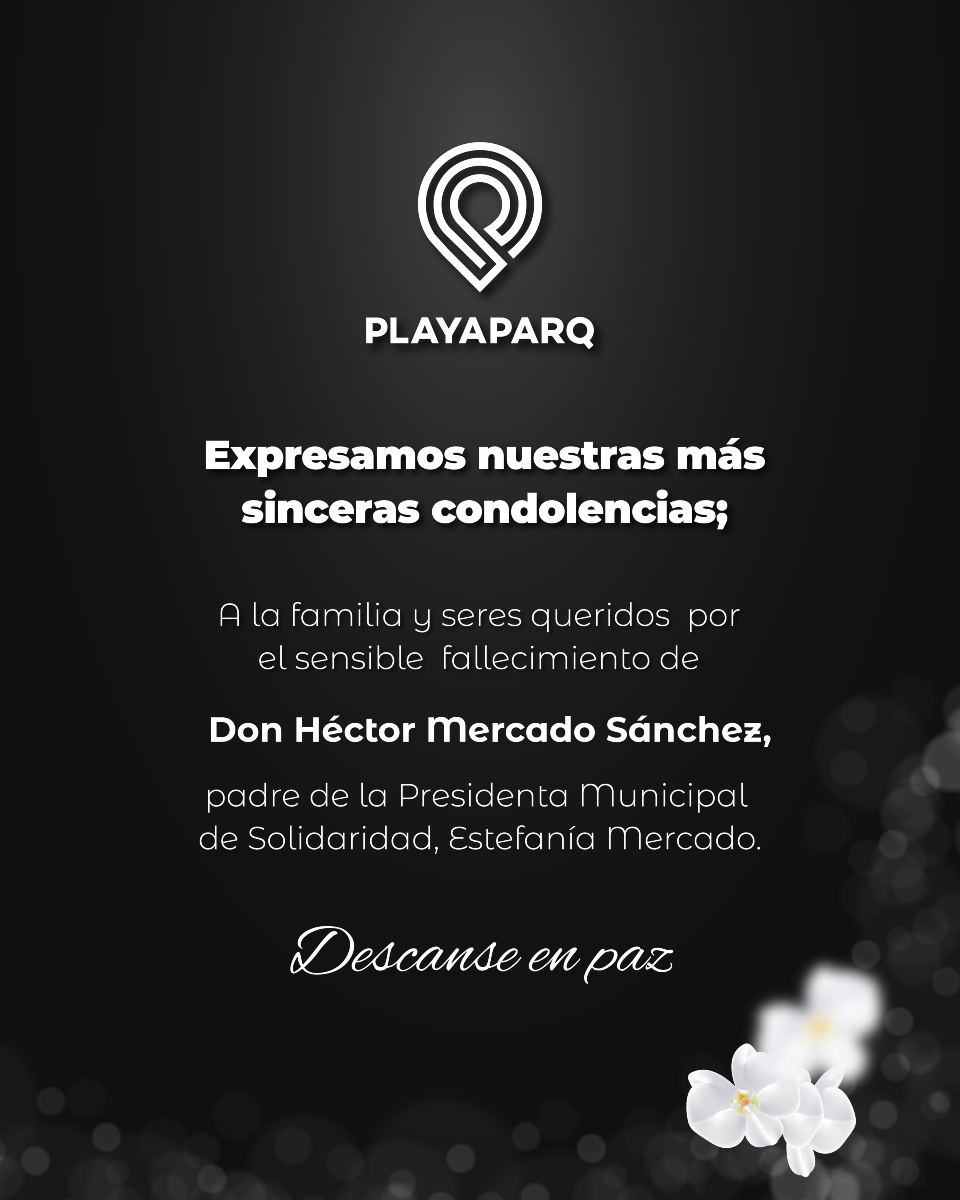Extendemos nuestras condolencias a la Presidenta Municipal, Estefanía Mercado, y a su familia, por la partida de su padre, Don Héctor Mercado Sánchez. Acompañamos a todos sus seres queridos en este difícil momento.

Que descanse en paz.